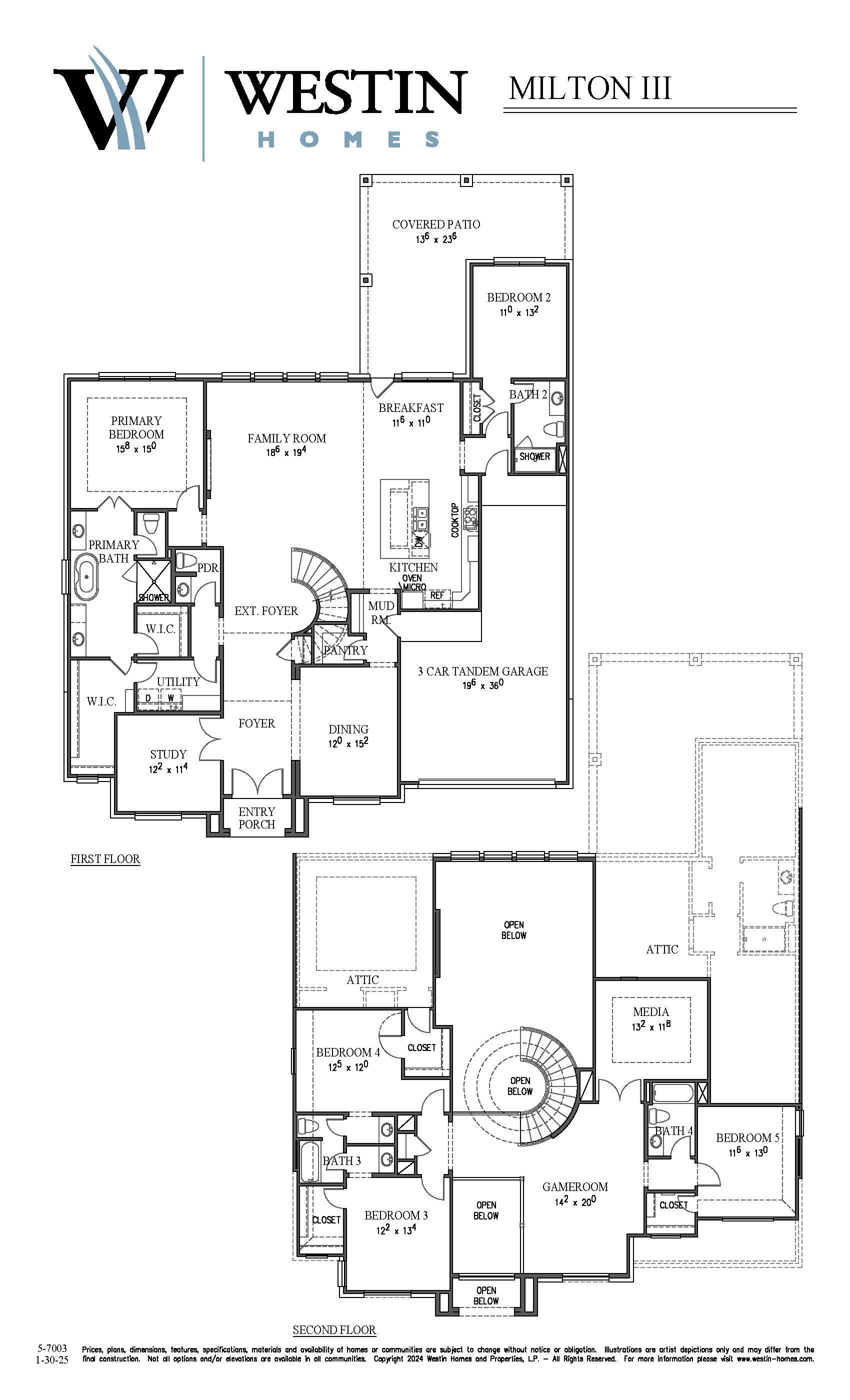 The Milton III Floor Plan by Westin Homes