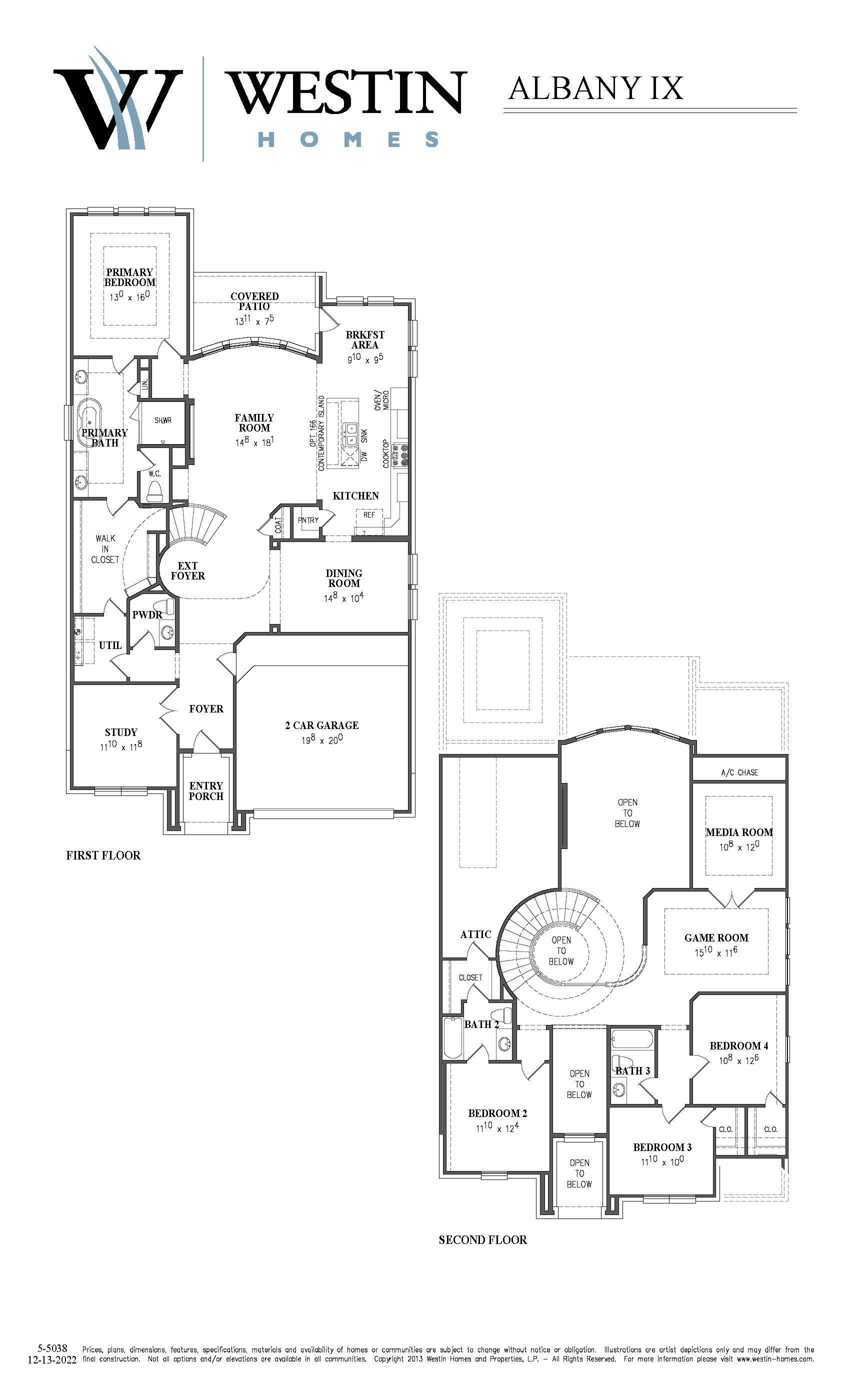 Westin Homes - The Albany IX Floor Plan