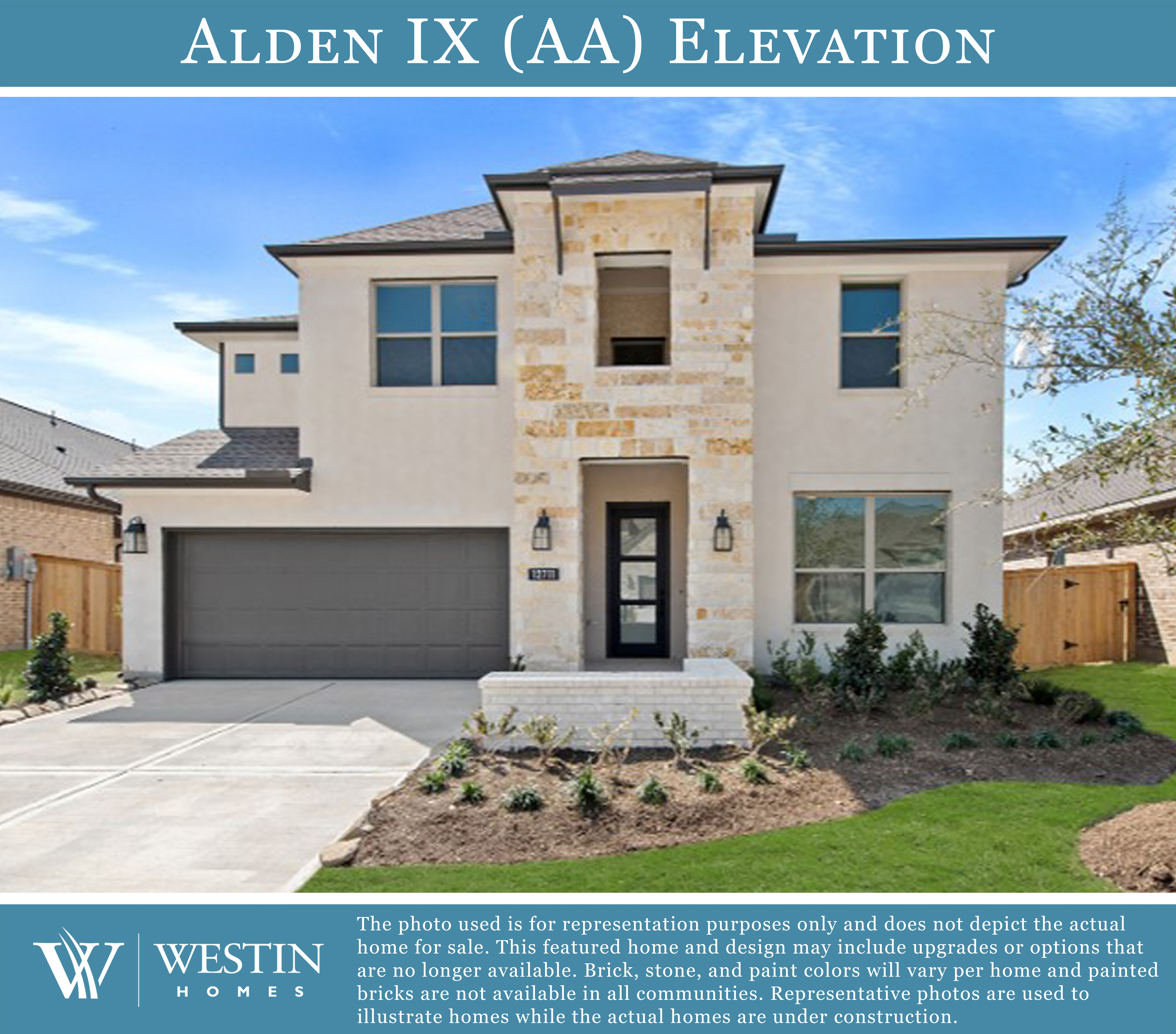 The Alden IX Elevation AA by Westin Homes