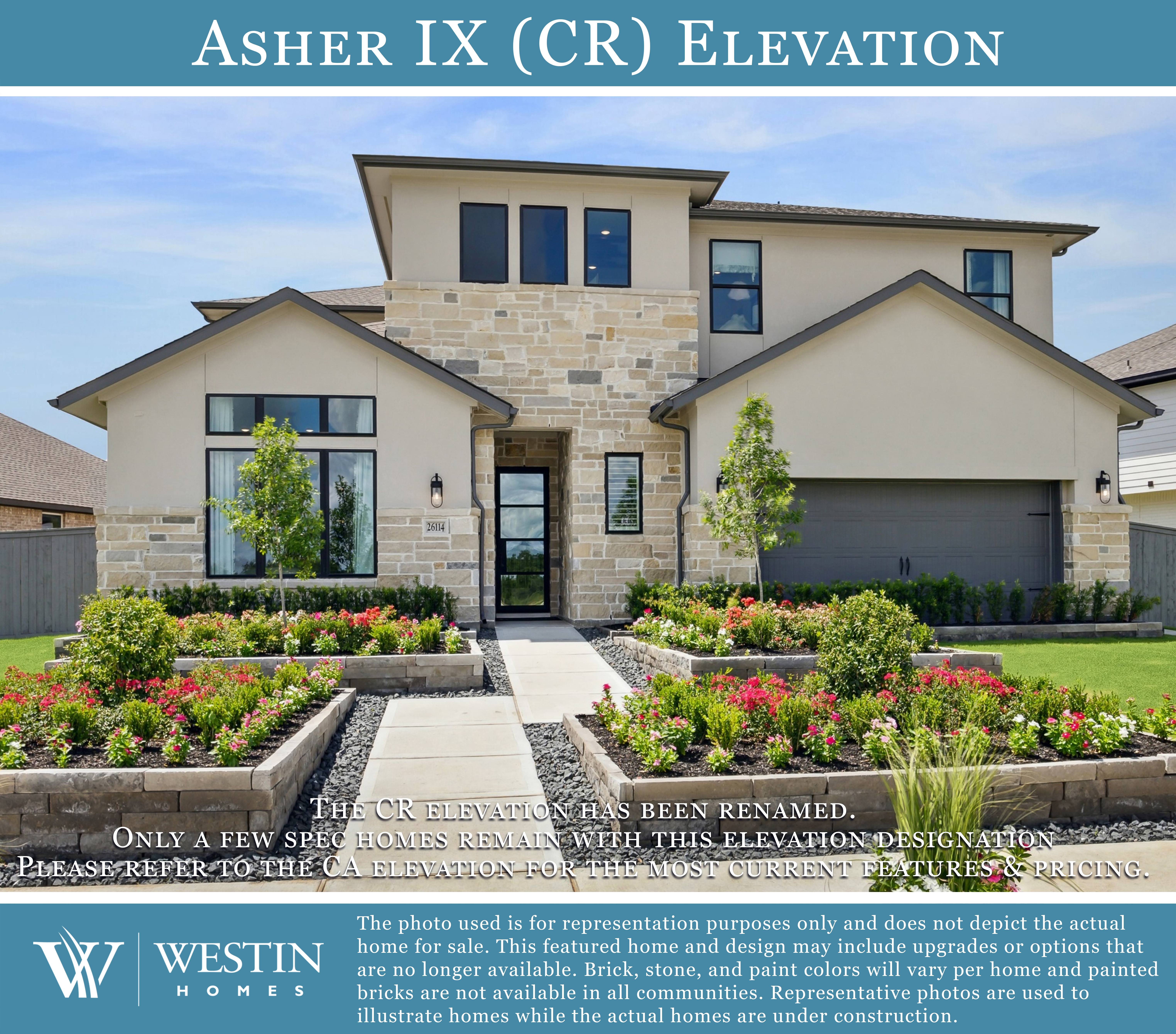 The Asher IX Elevation CR by Westin Homes