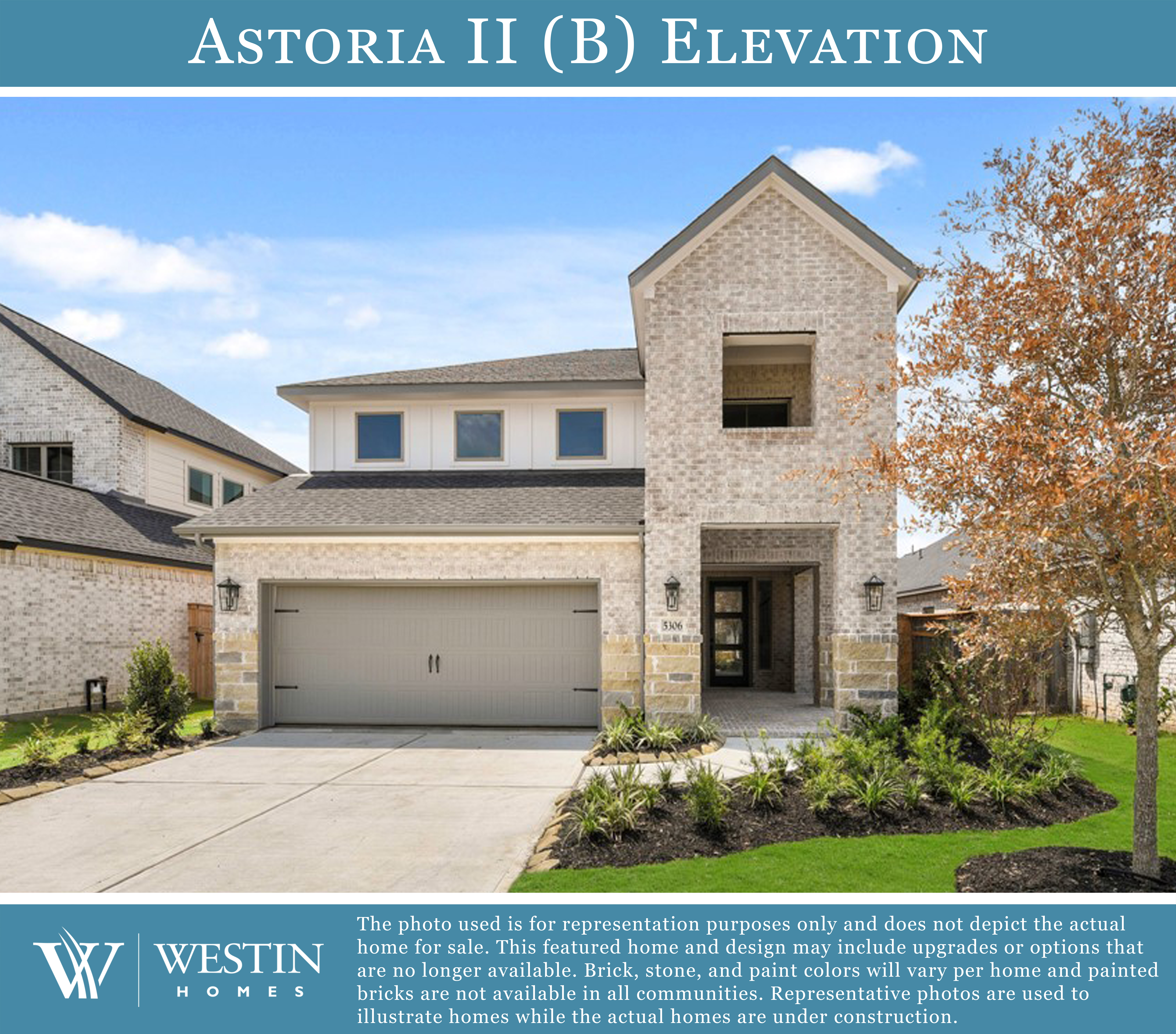 The Astoria II Elevation B by Westin Homes