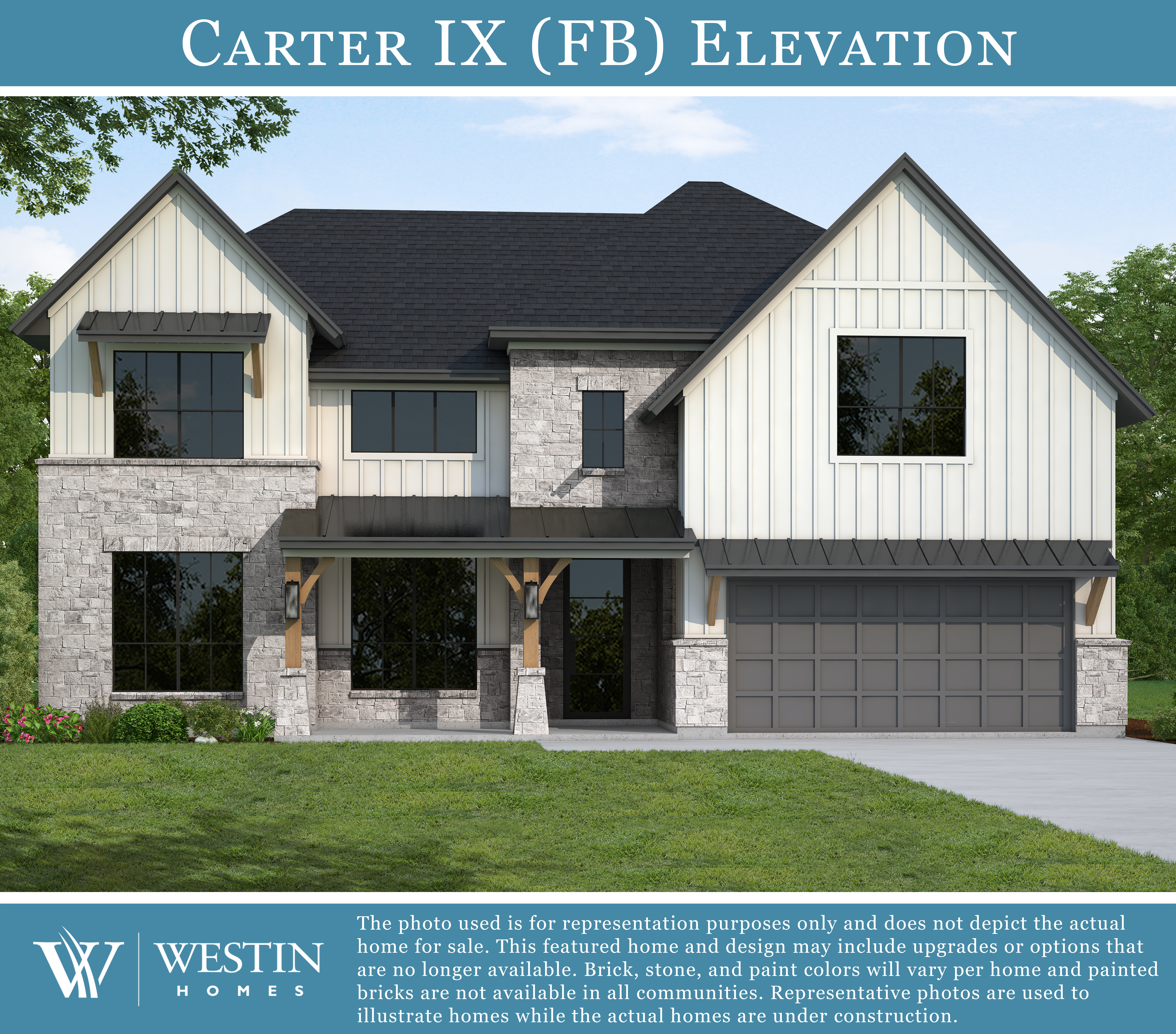 The Carter IX Elevation FB by Westin Homes