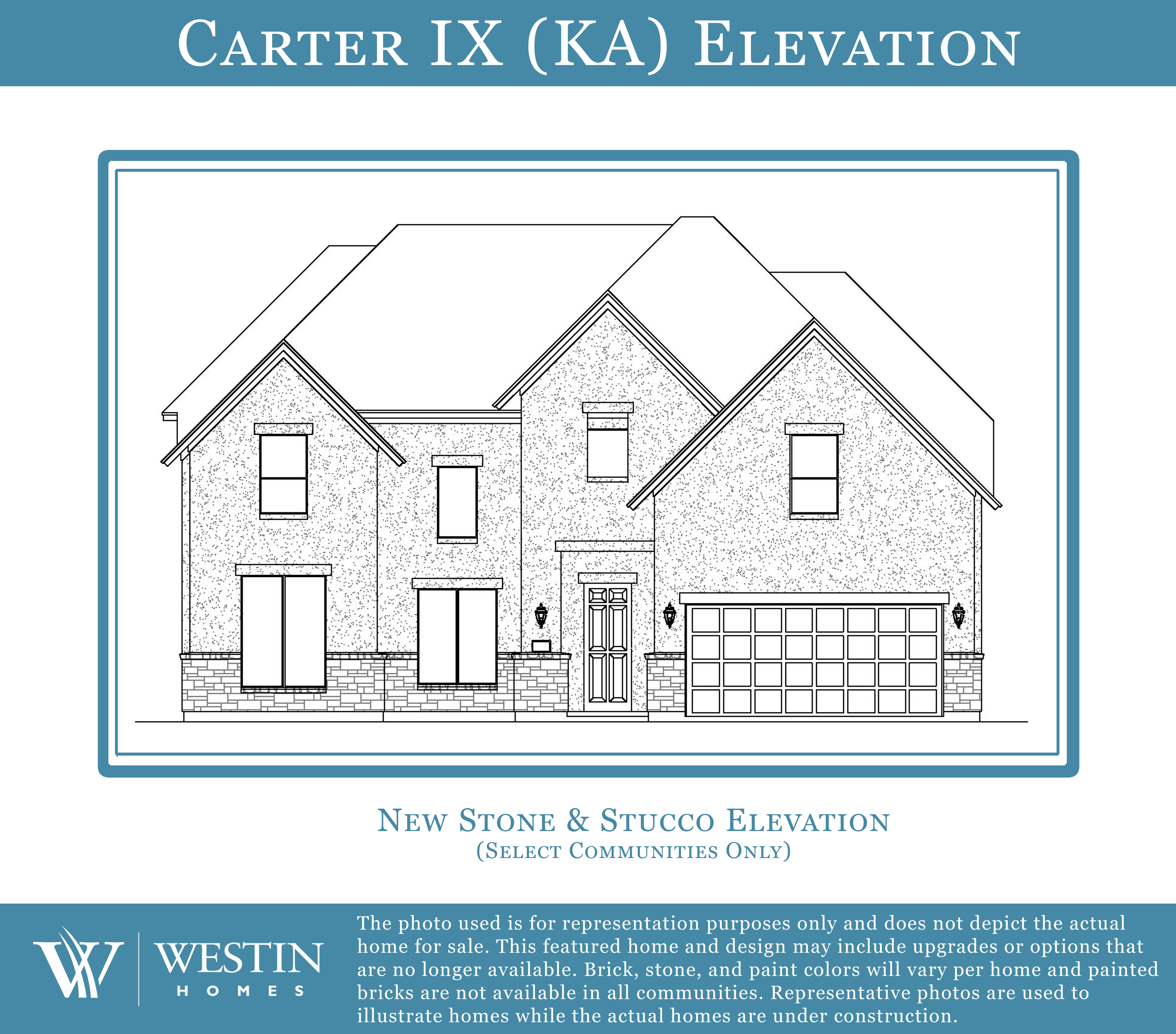 The Carter IX Elevation KA by Westin Homes