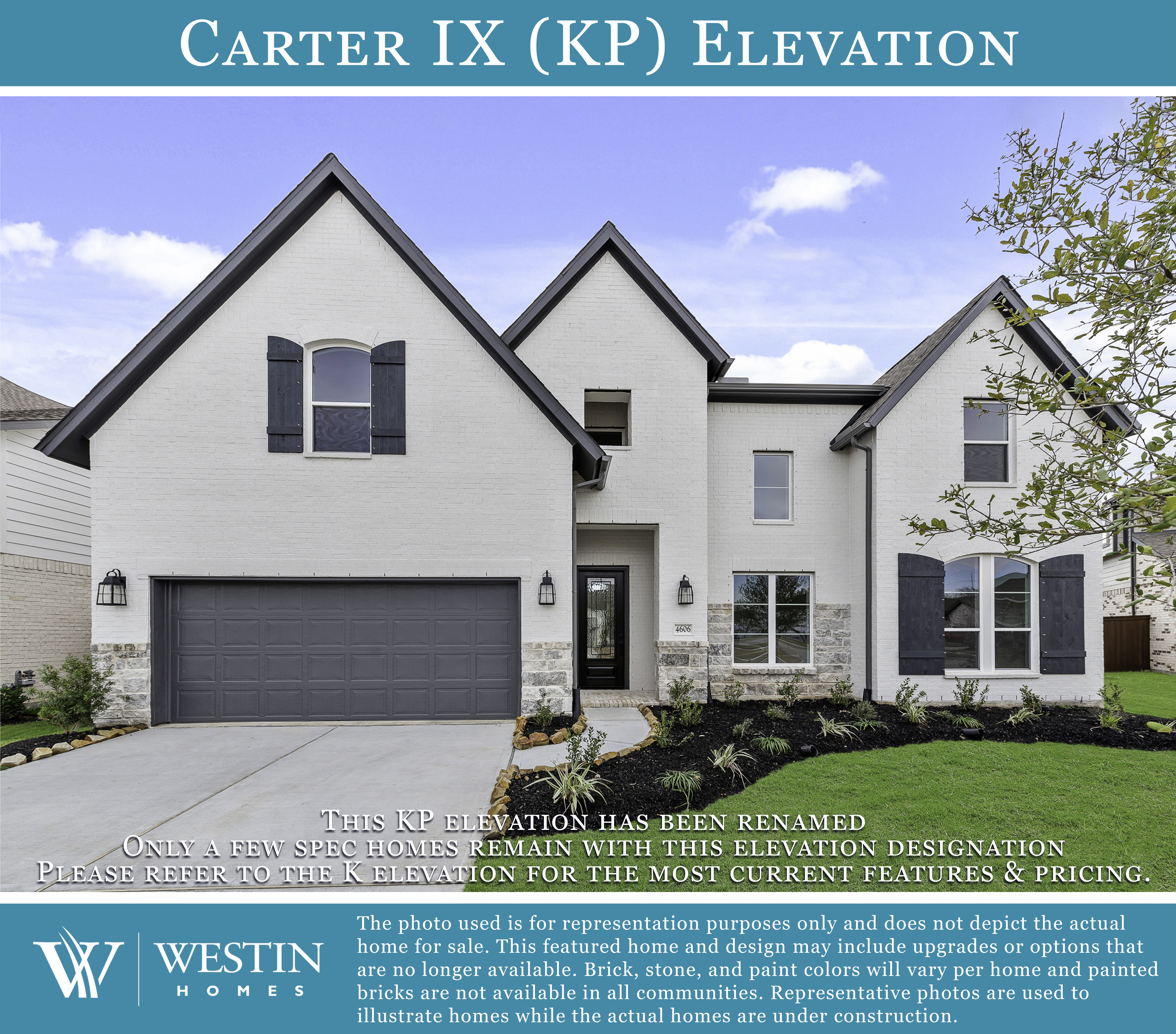 The Carter IX Elevation KP by Westin Homes