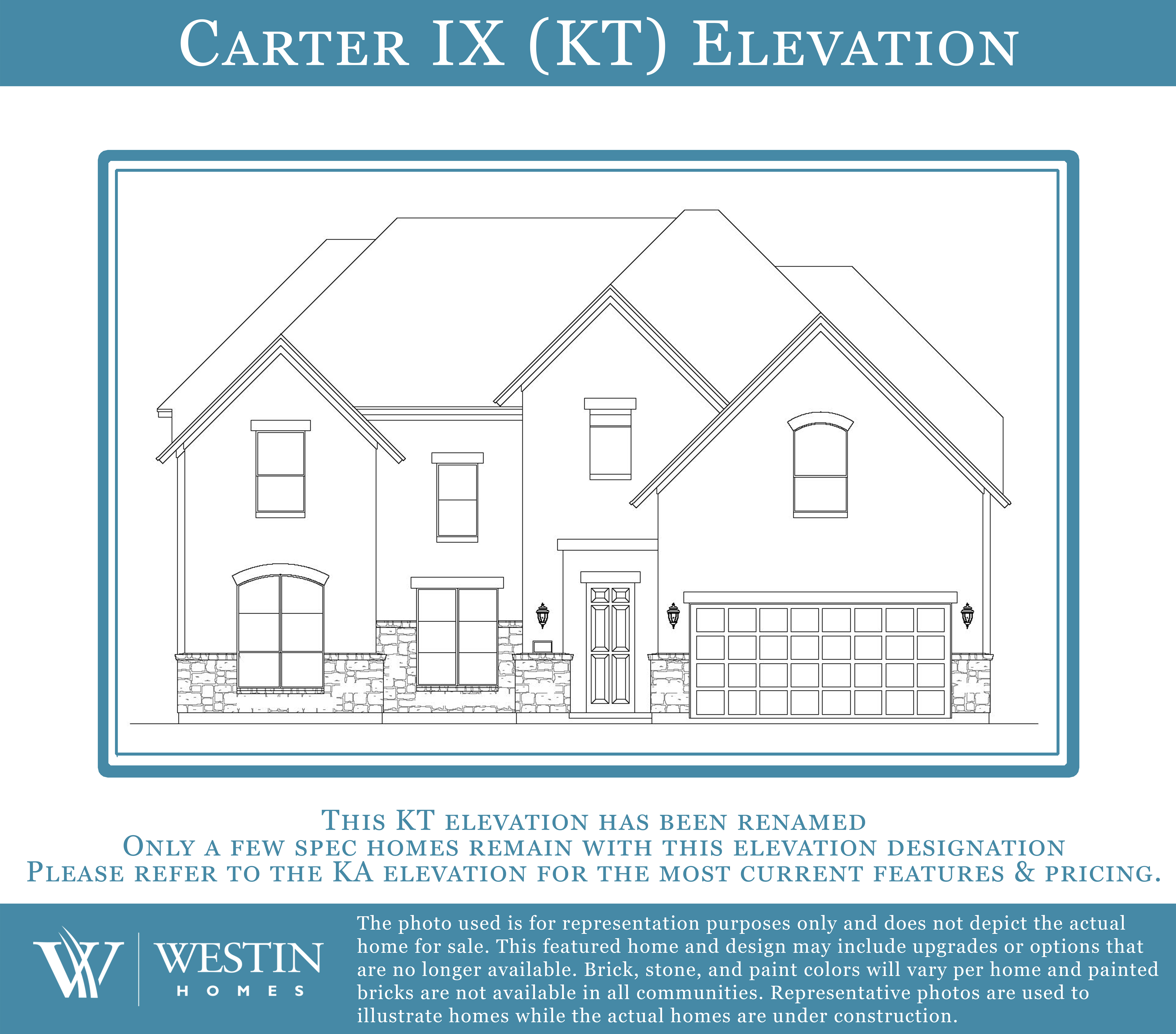 The Carter IX Elevation KT by Westin Homes