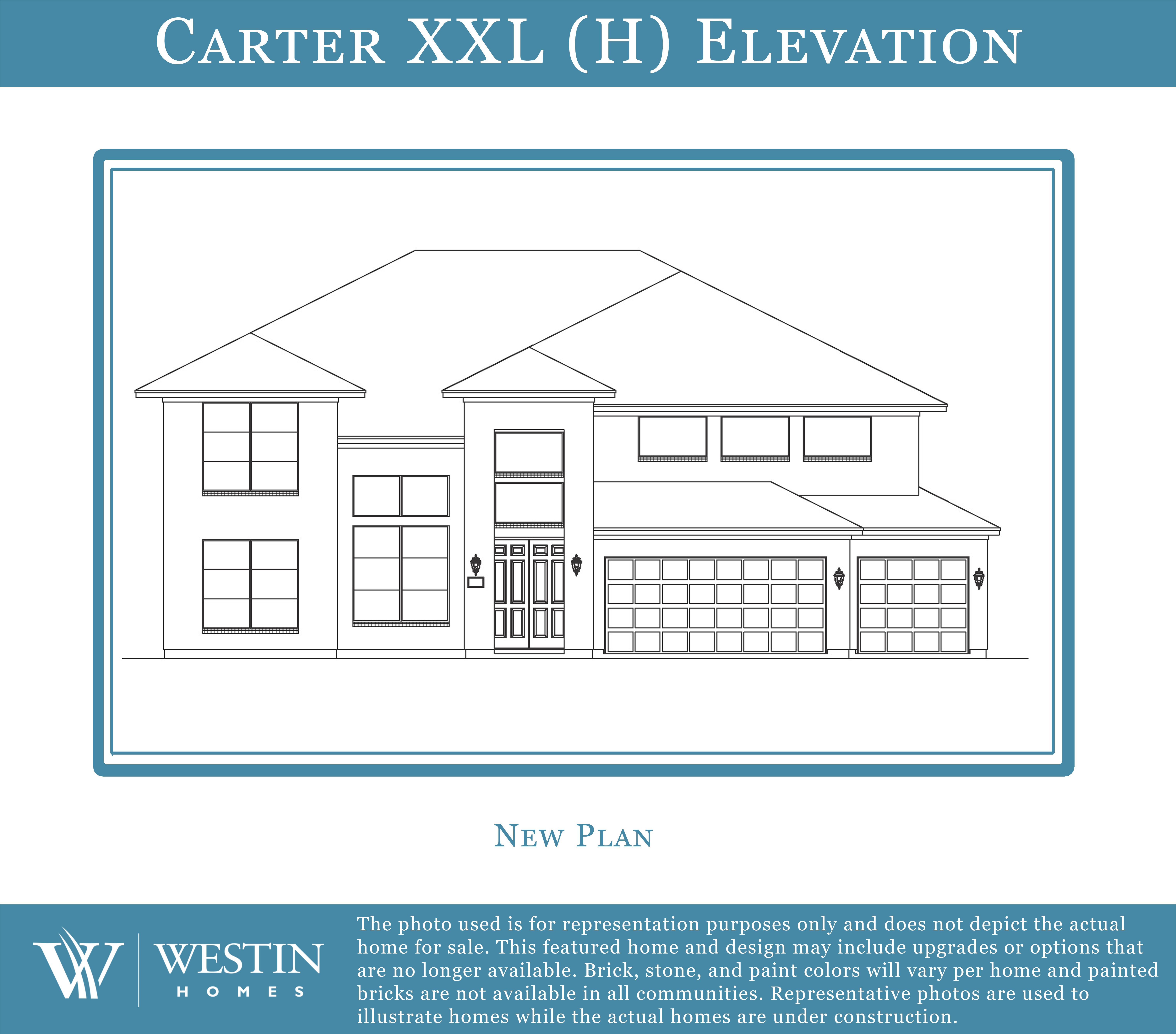 The Carter XXL Elevation H by Westin Homes