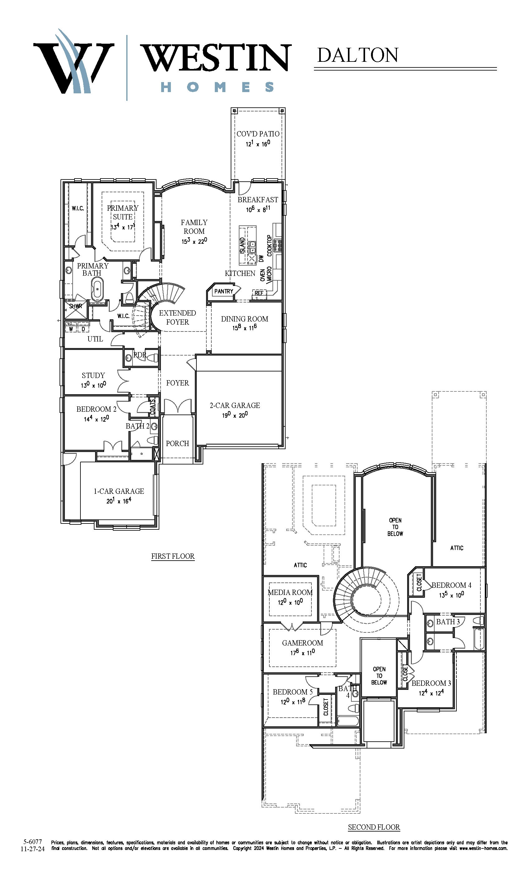 The Dalton Floor Plan by Westin Homes