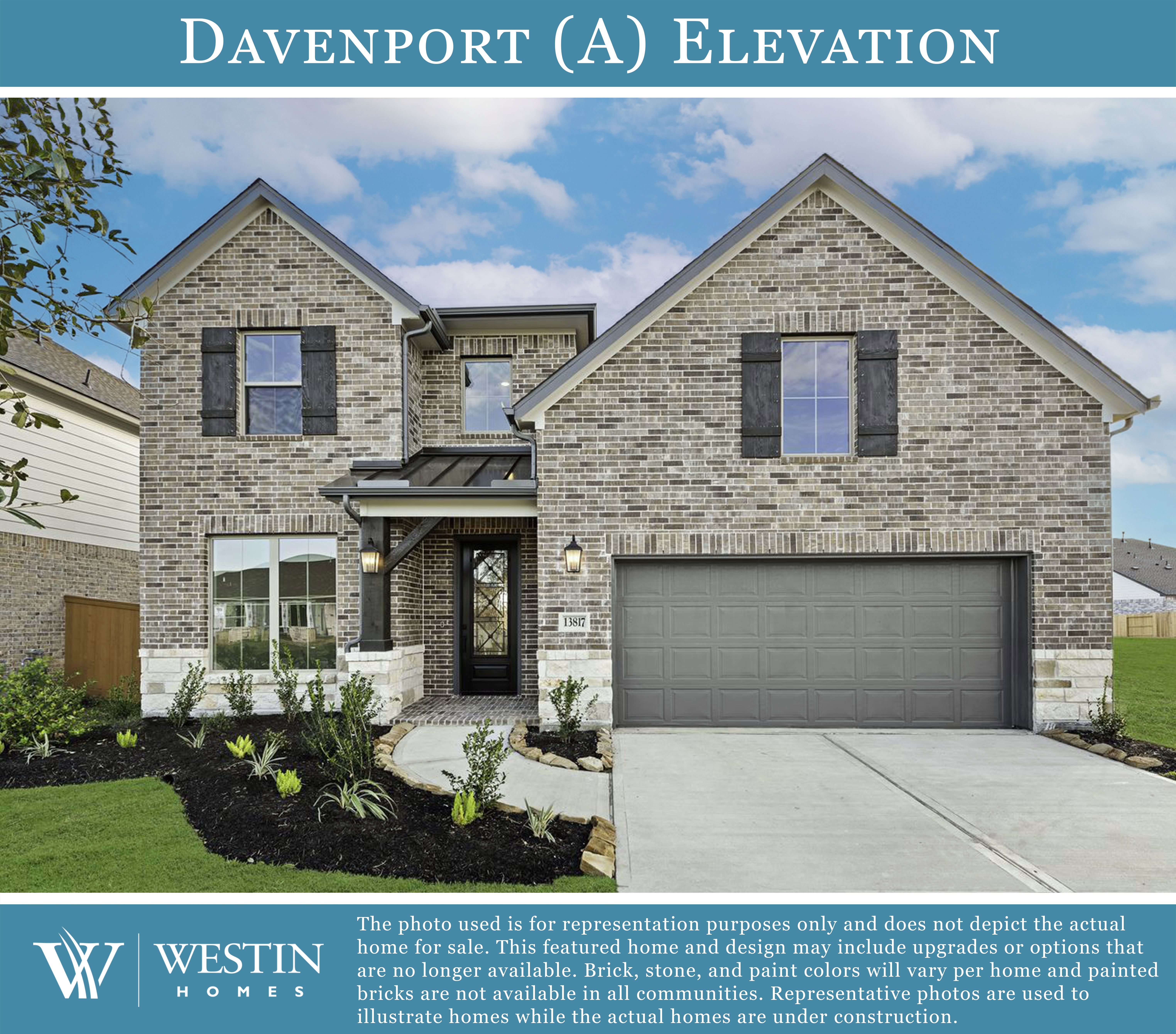 The Davenport Elevation A by Westin Homes