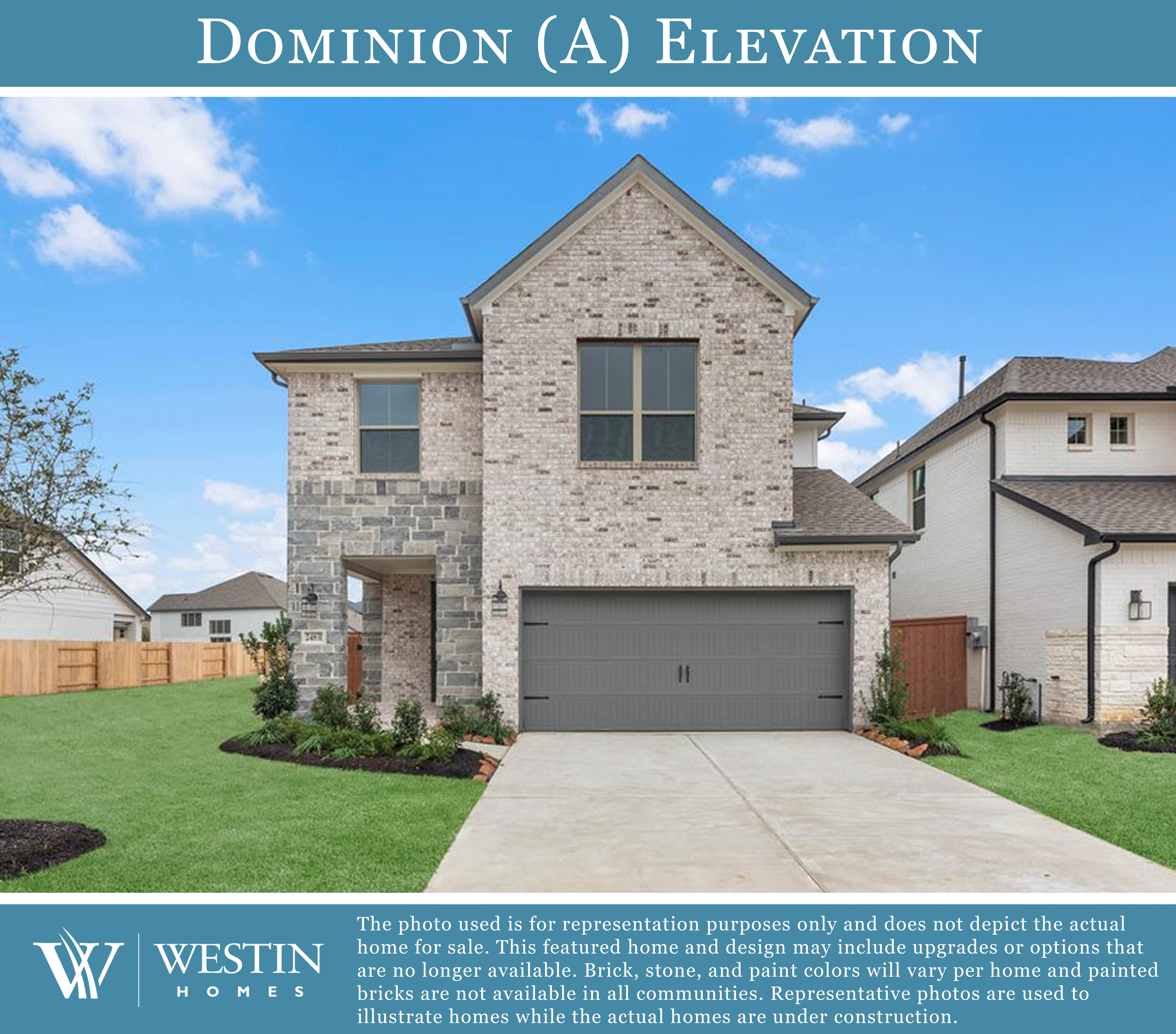 The Dominion Elevation A by Westin Homes