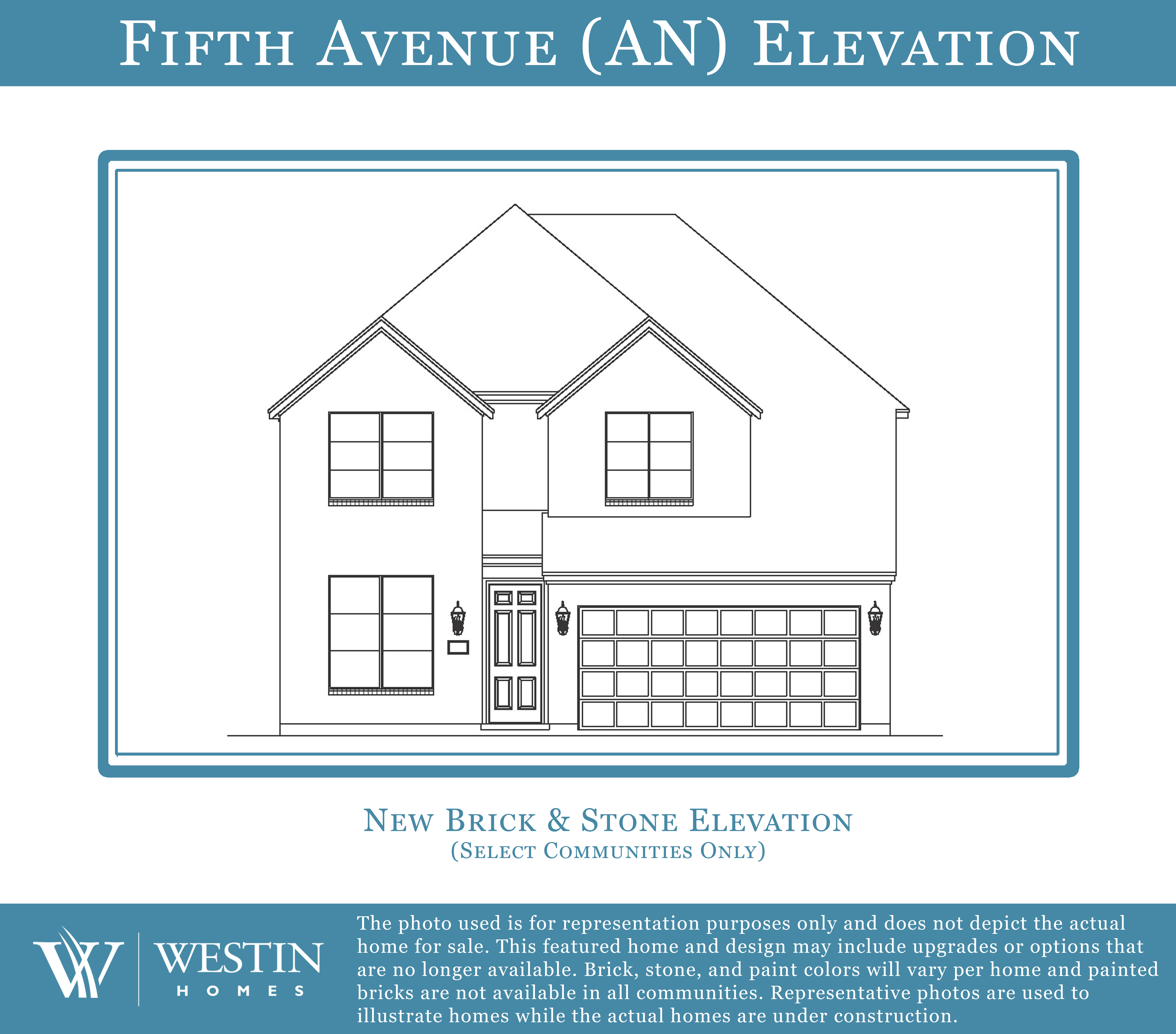 The Fifth Avenue Elevation AN by Westin Homes