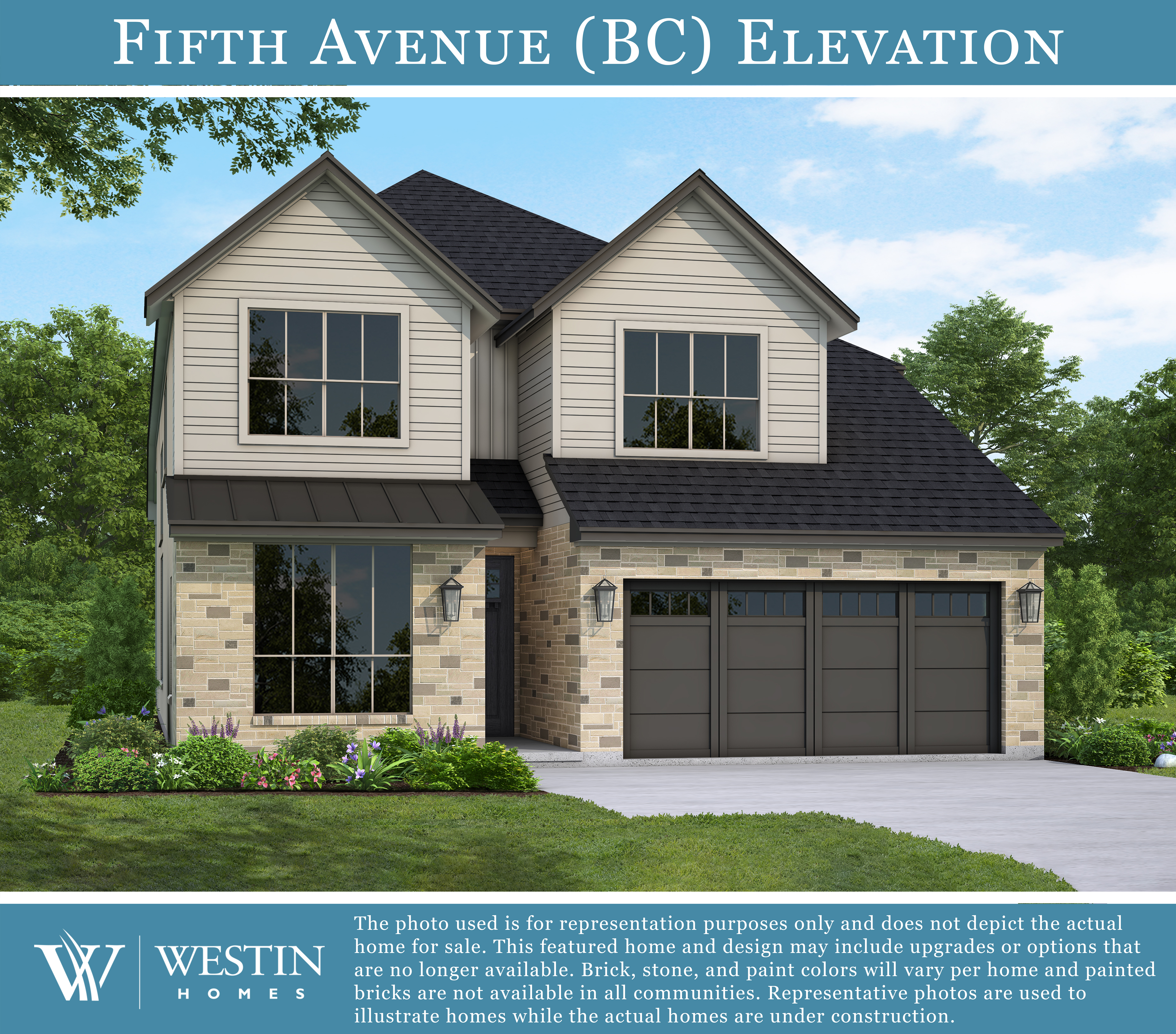 The Fifth Avenue Elevation BC by Westin Homes