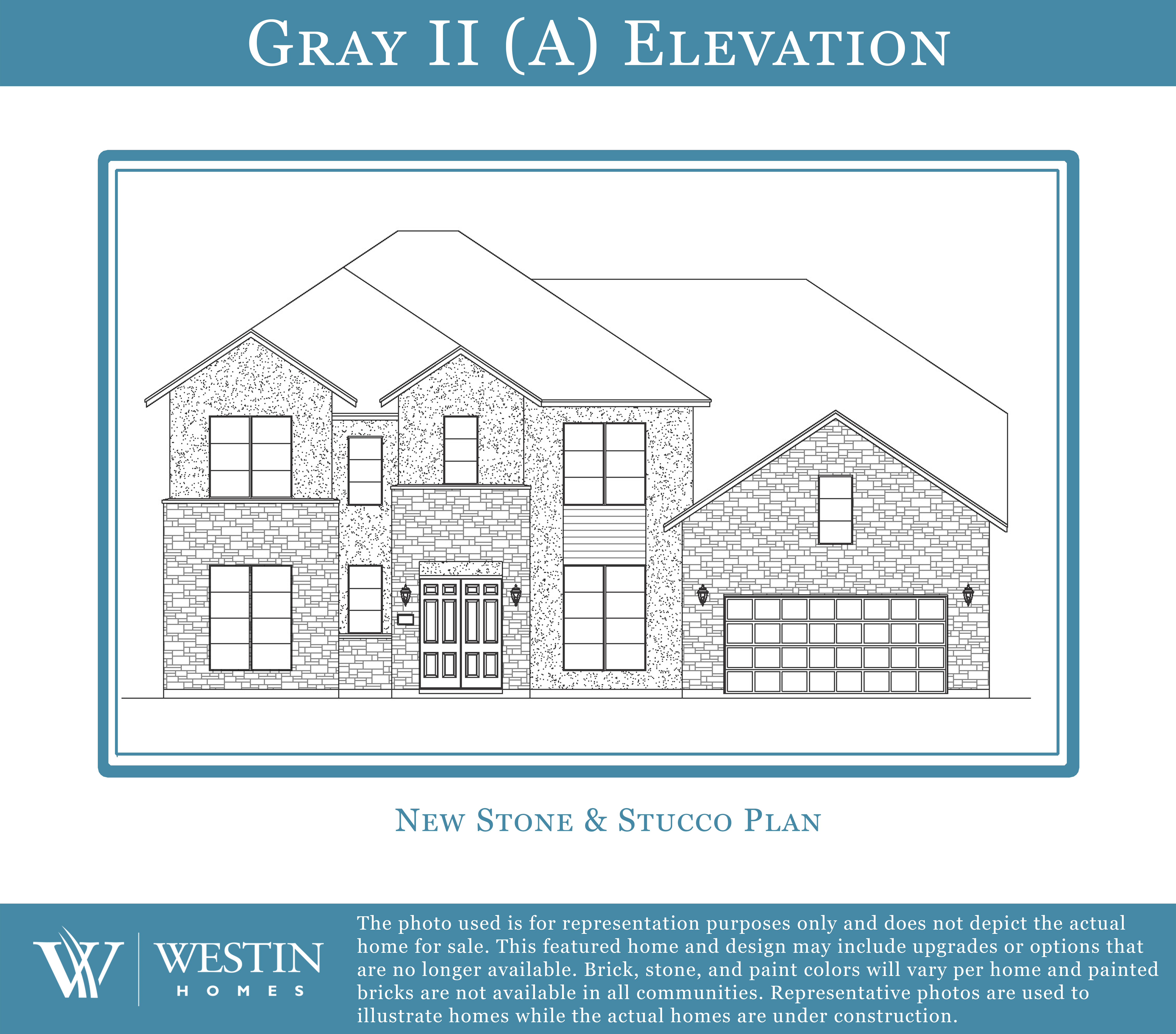 The Gray II Elevation A by Westin Homes