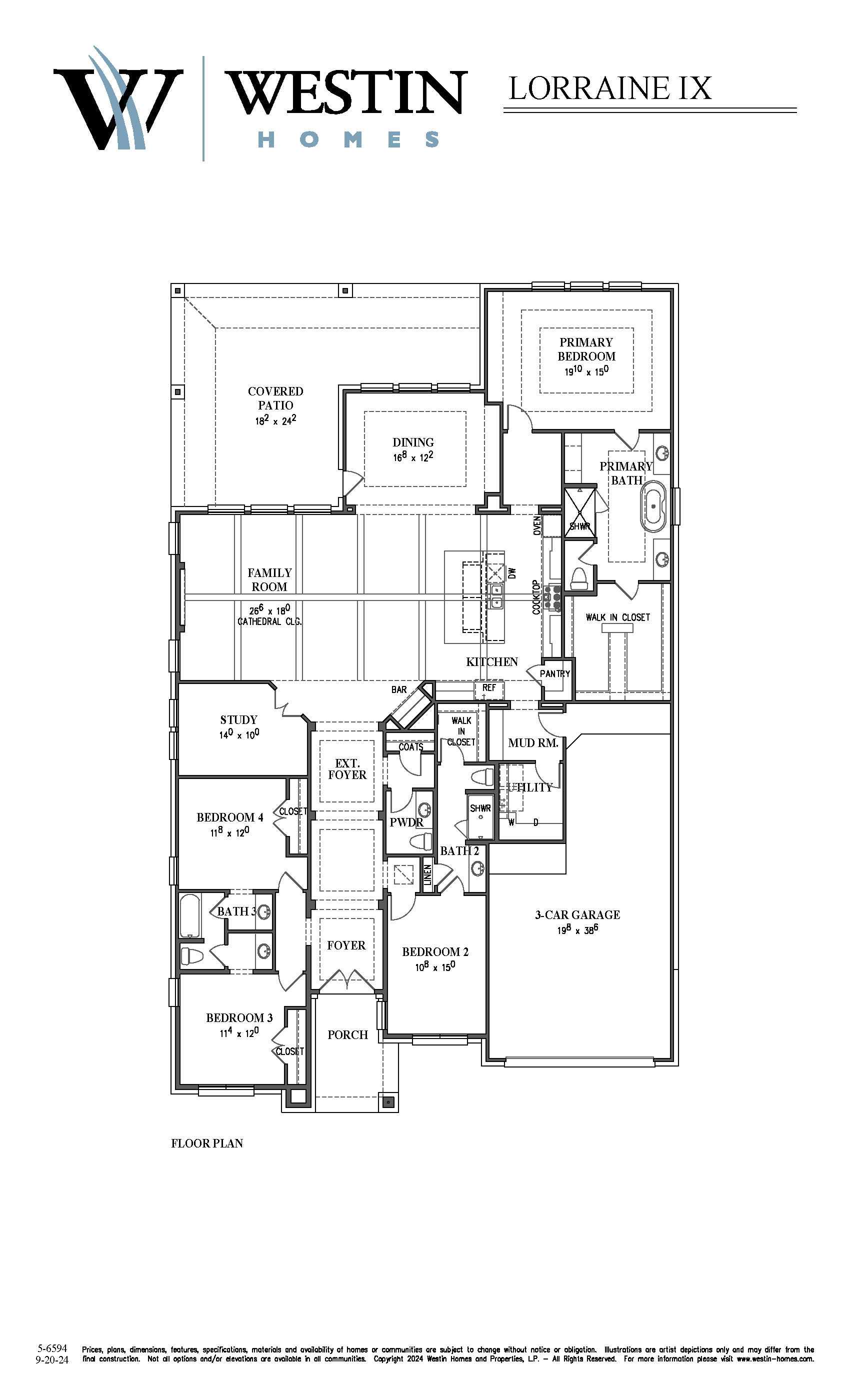 The Lorraine IX Floor Plan by Westin Homes