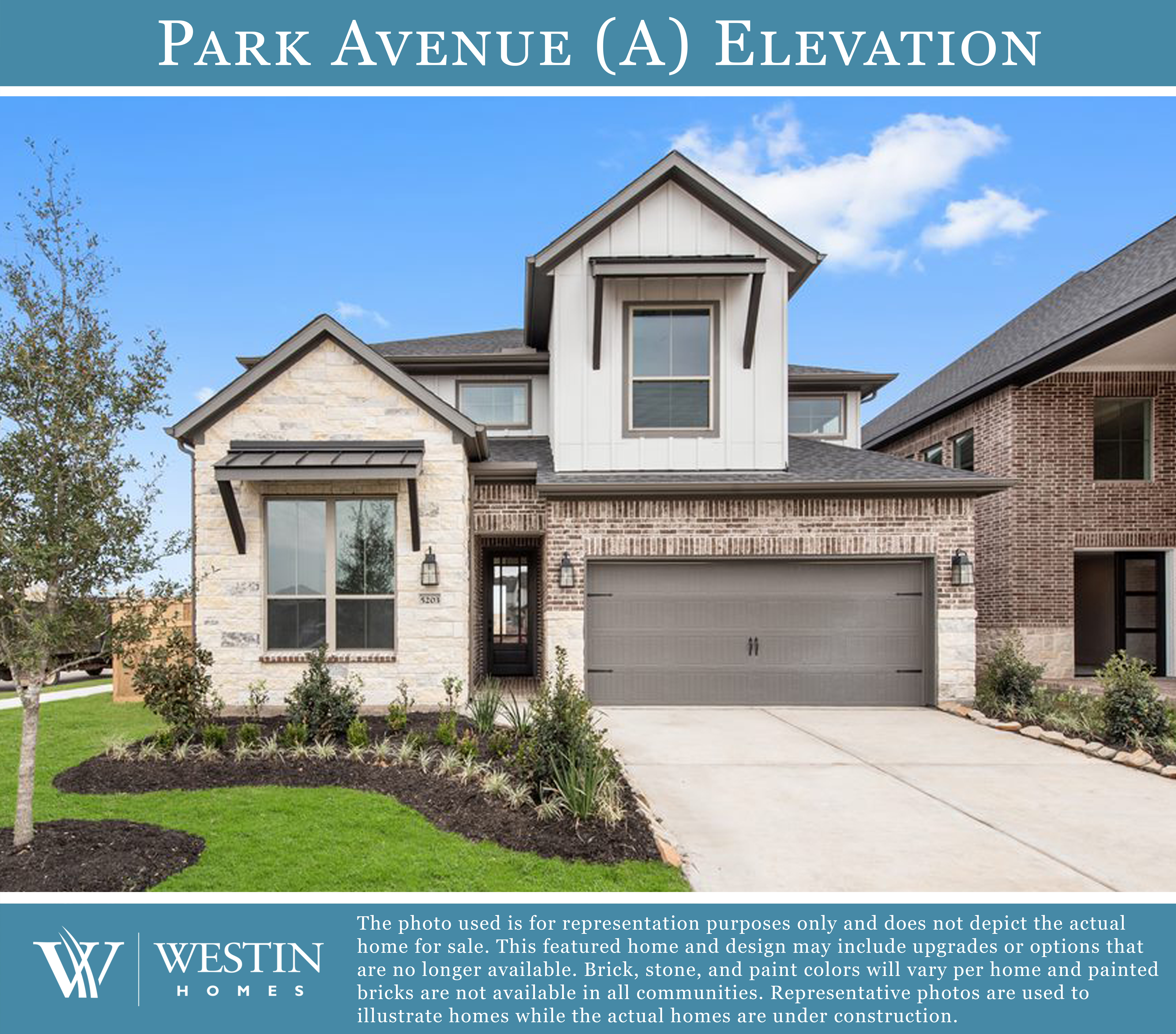 The Park Avenue Elevation A by Westin Homes