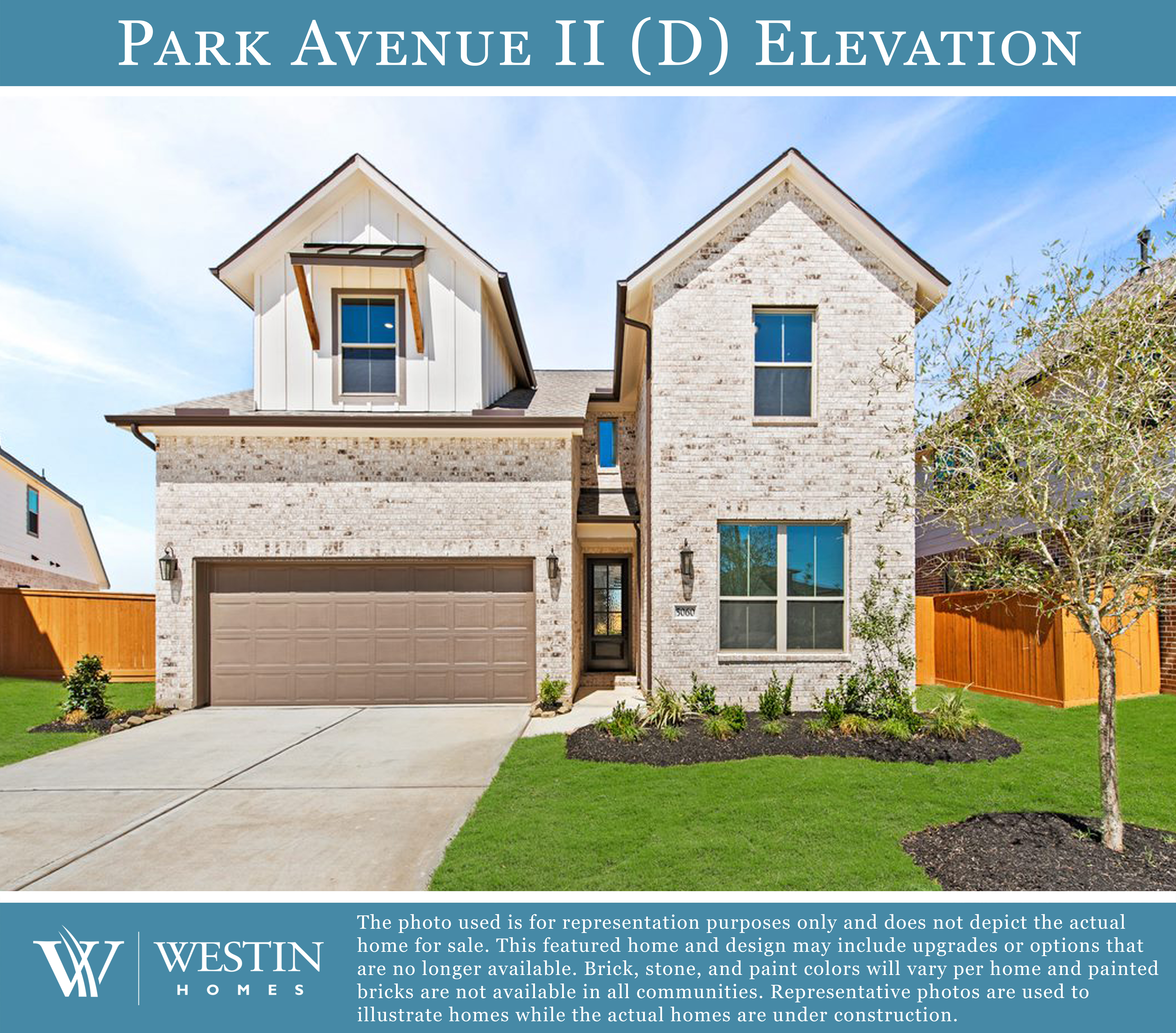 The Park Avenue II Elevation D by Westin Homes