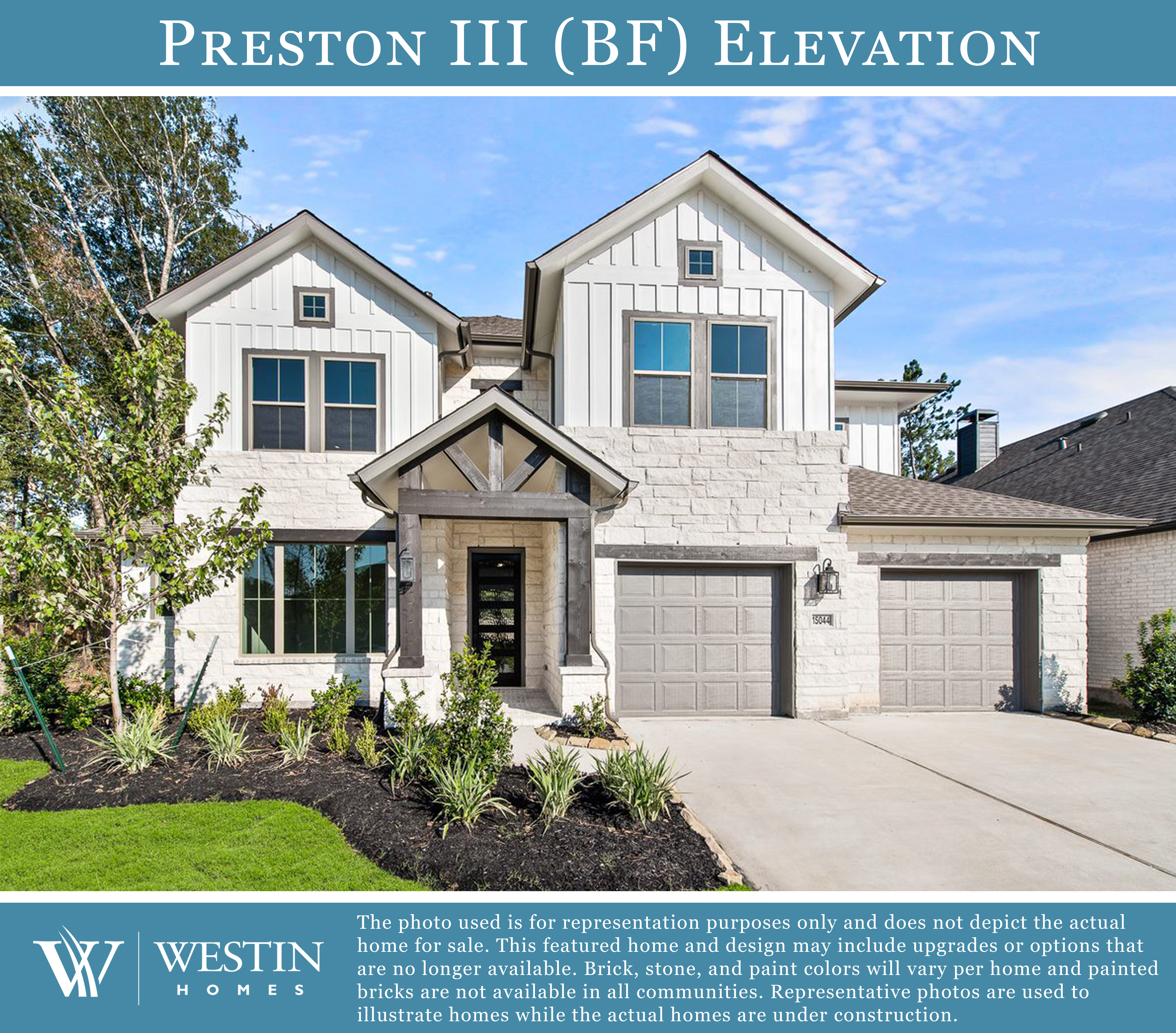 The Preston III Elevation by Westin Homes