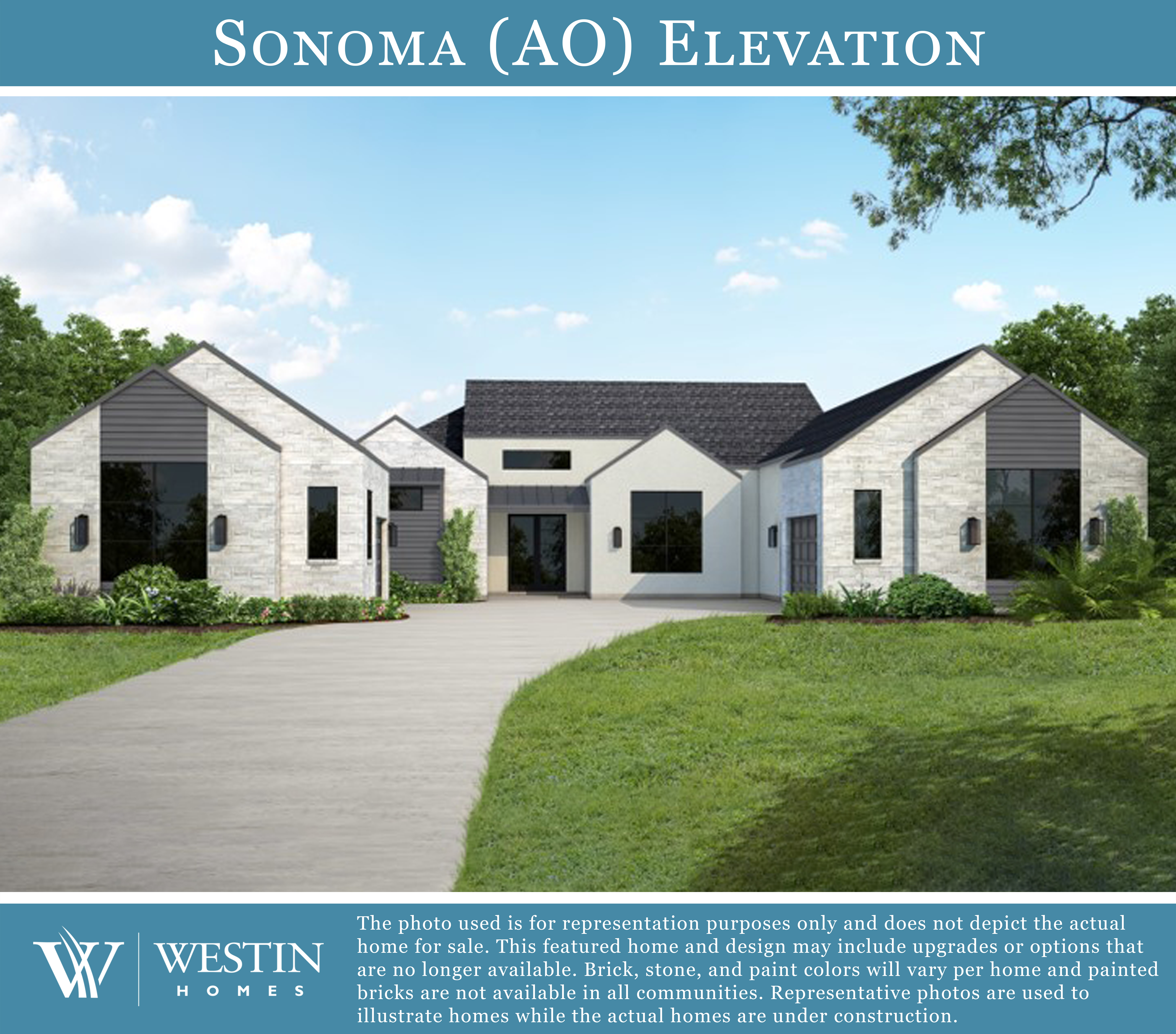 The Sonoma Elevation AO by Westin Homes